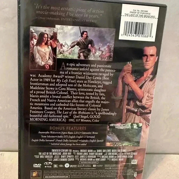 The Last of the Mohicans (DVD) Enhanced Widescreen - Directors Expanded Edition - Picture 3 of 3